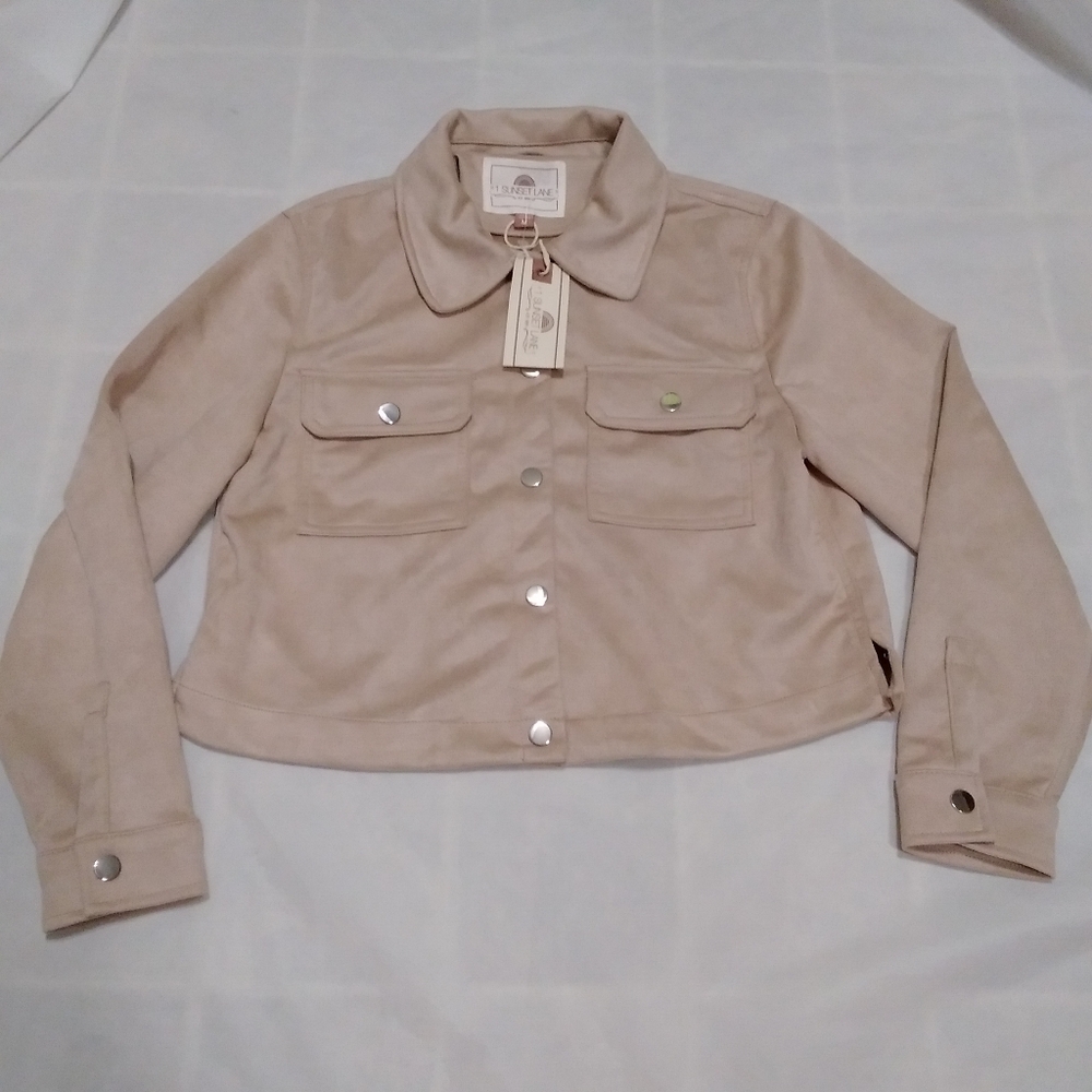 NWT 1 Sunset Lane Snap Up Cropped Jacket Medium
